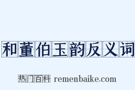 和董伯玉韵反义词是什么意思的图片